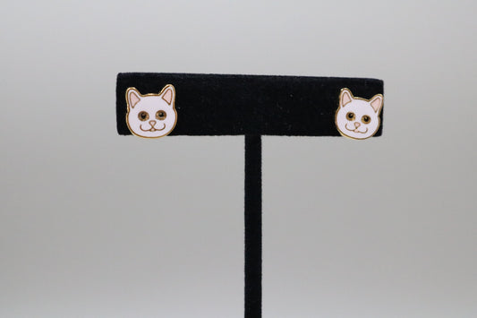 White Cat Fashion Earrings Handmade Earrings