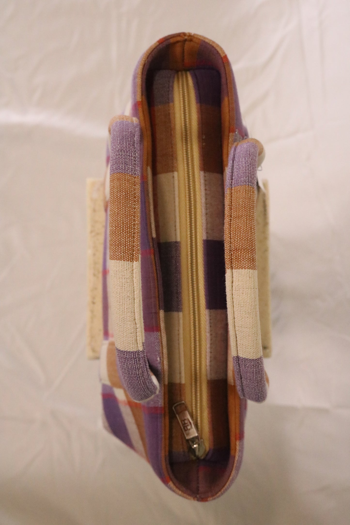 Mini Zip Handbag Stripe, Handmade