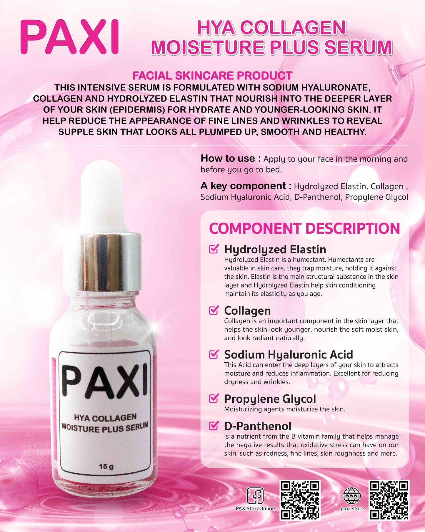 PAXI HYA COLLAGEN MOISETURE PLUS SERUM "FACE SERUM"
